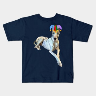 Court Jester Harlequin Great Dane Dog Kids T-Shirt